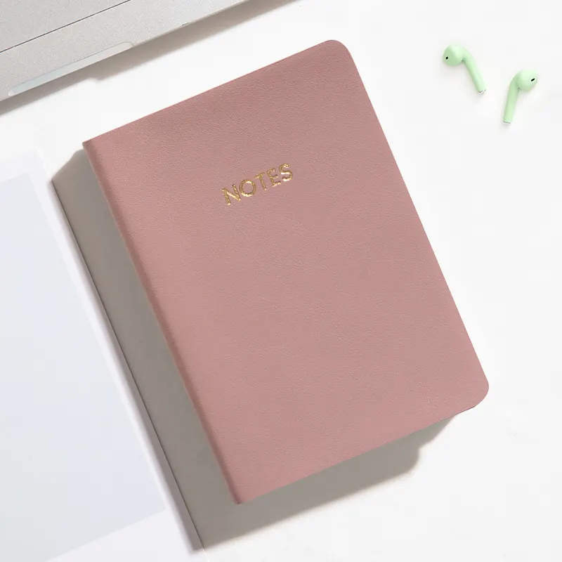 Notes Notebook - Faux Leather Cover, Lined Paper