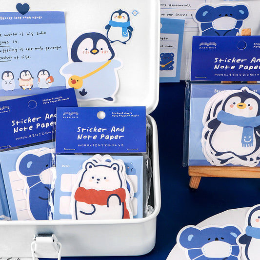 Blue Animal Notepad and Stickers Set - Dive into a Sea of Creativity