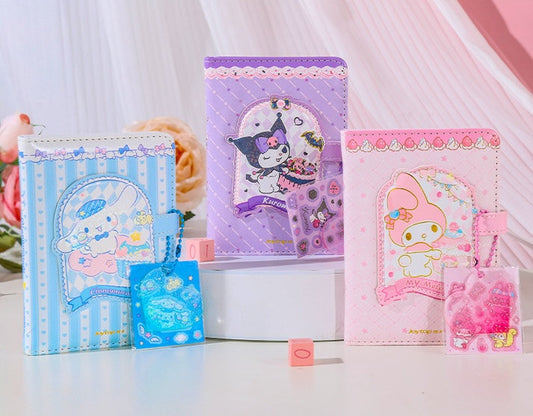 Sanrio Mini Notebooks Set with Keychain and Stickers