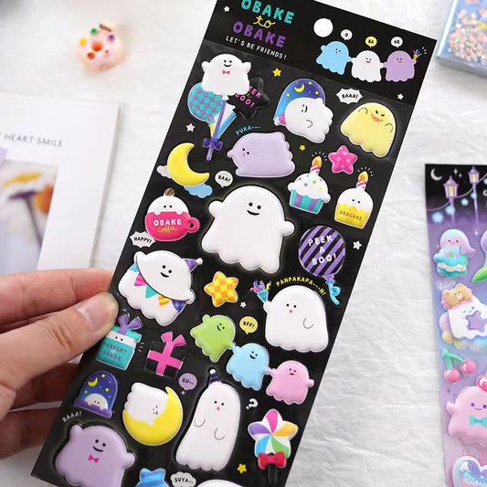 Cute 3D Ghost Stickers - Adorable and Playful Ghostly Characters